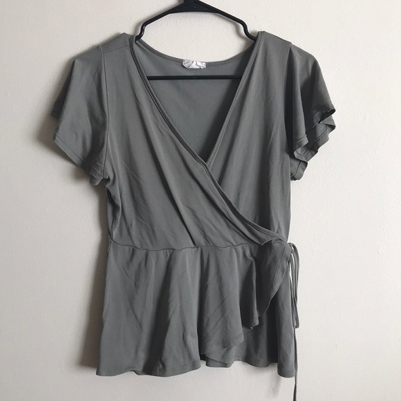 Sienna Sky Tops - Green Wrap Tee
